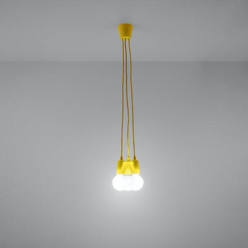 Sollux Lighting Hanglamp DIEGO 3 geel - 15x15x90cm