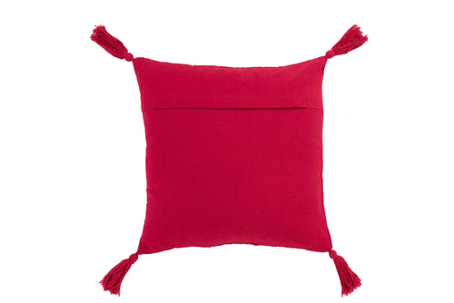 J-Line kussen Fayola - katoen - donkerroze