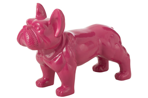 J-Line decoratie Bulldog - hout - roze - vtwonen shop