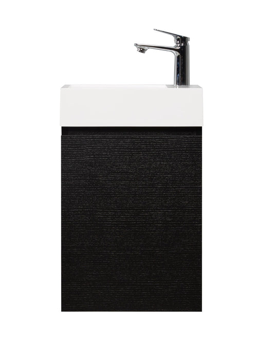 Badplaats Toiletmeubel Angela 40 x 22 cm – Zwart – Fonteinmeubel met Wastafel