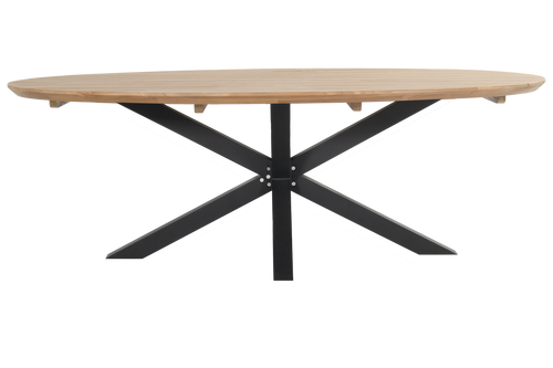 Hartman Tuintafel Stephanie - Naturel/Zwart Hout - 240x140x76cm - vtwonen shop