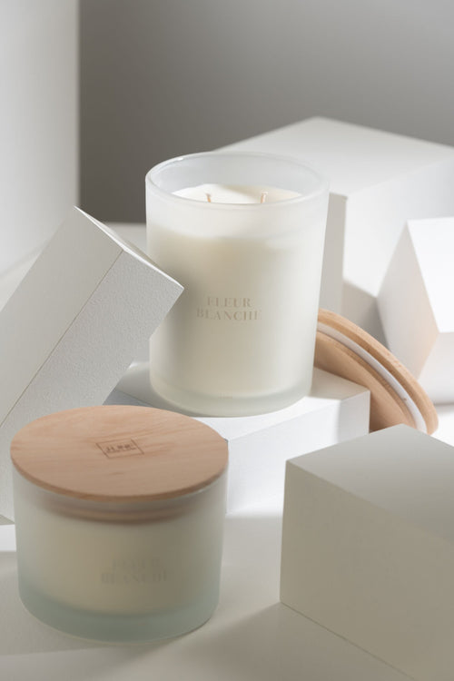 J-Line geurkaars Accords Essentiels - Fleur Blanche - wit - 52U