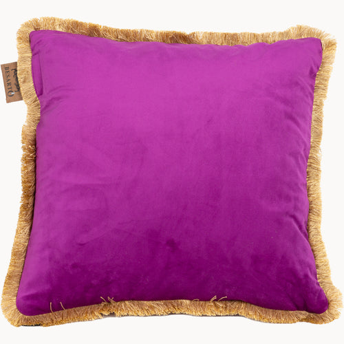 Besarto, draadloos Warmtekussen, Carino violet met gouden franje - vtwonen shop
