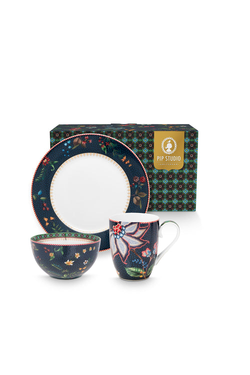 Pip Studio - Berry Blues - Ontbijtset - Serviesset 3-delig