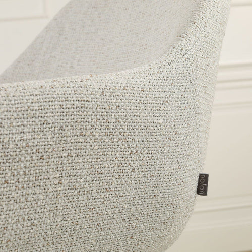Nolon Nora-Mae Eetkamerstoel Beige Gemêleerd - Armleuning - Witte Poten