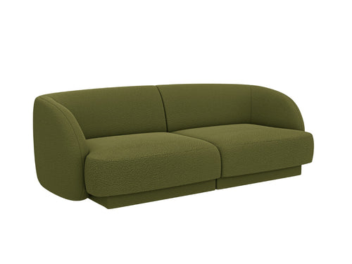 Micadoni - Bank "Miley" 2 zitplaatsen, boucle donker olijfgroen - 90x180x70cm