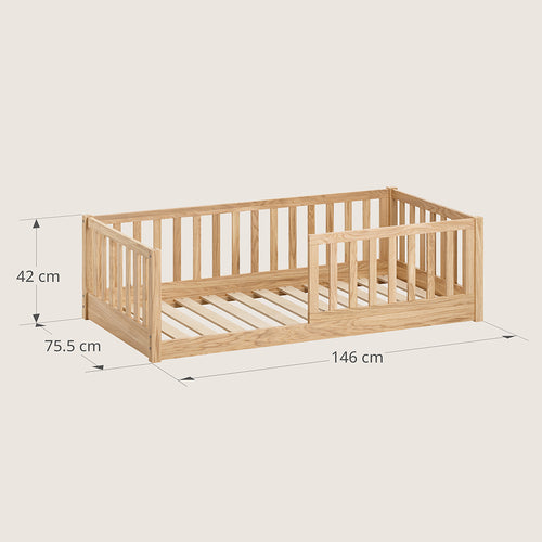 Petite Amélie Montessori vloerbed Nid - Peuterbed 70x140 cm -  Naturel - vtwonen shop
