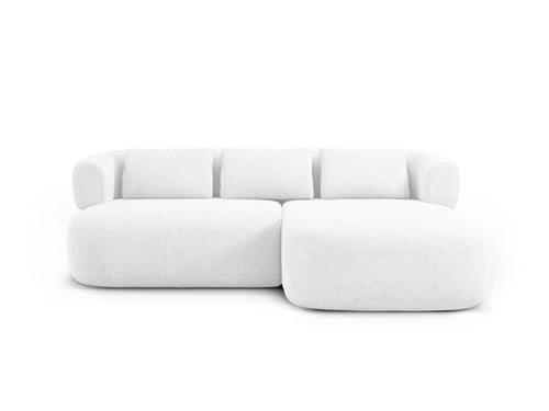Micadoni rechter hoekbank Jenny 5-zits, boucle ivoor - 145x200x73cm