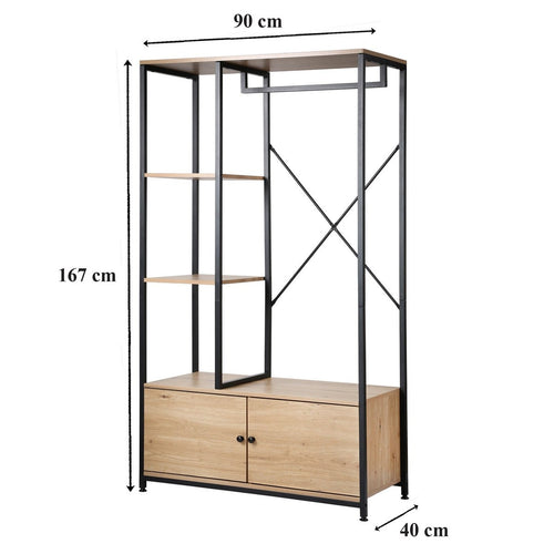 Calicosy - 2-deurs kledingkast met legplanken LENNY - 40x90x167 cm