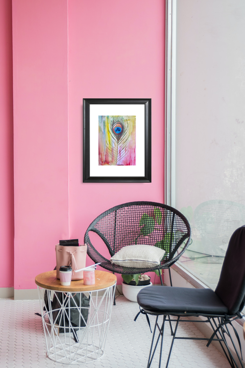 Catchii poster Peacock Feather Neon - meerkleurig - 297x210 cm