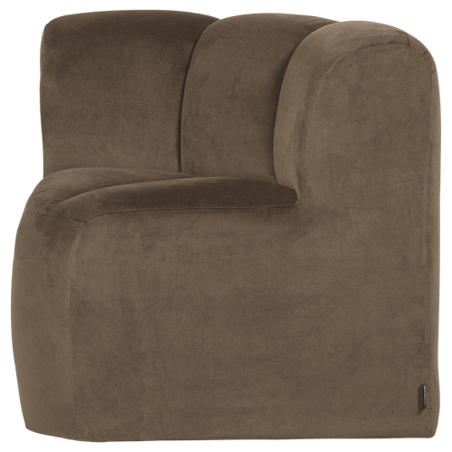 WOOOD eetbank hoek met rugleuning Mojo - Velvet - Taupe - 83x83x83