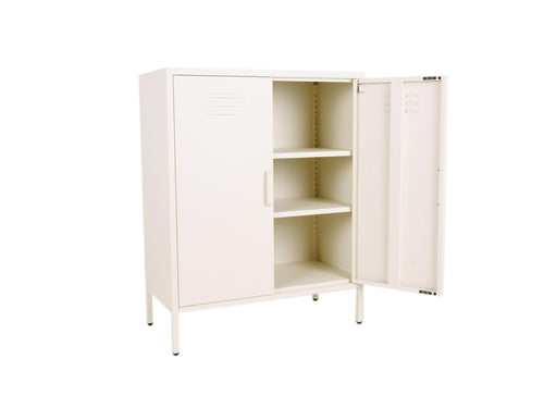 MaximaVida metalen lockerkast Finn 80 x 40 x 102 cm ivoor - 2 schappen