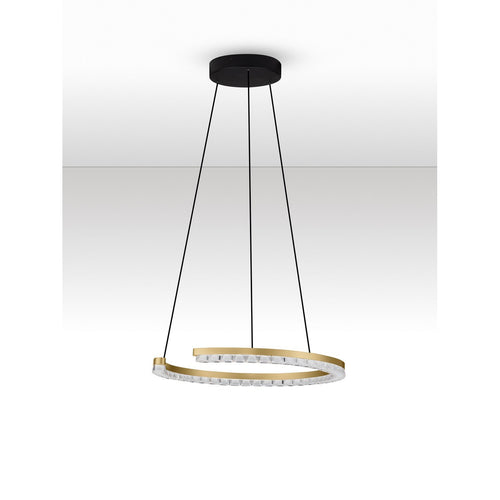 Nova Luce GREAMY Geïntegreerde LED-pendellamp, goudkleurig, Triac dimbaar, 21W, 1365lm, 3000K