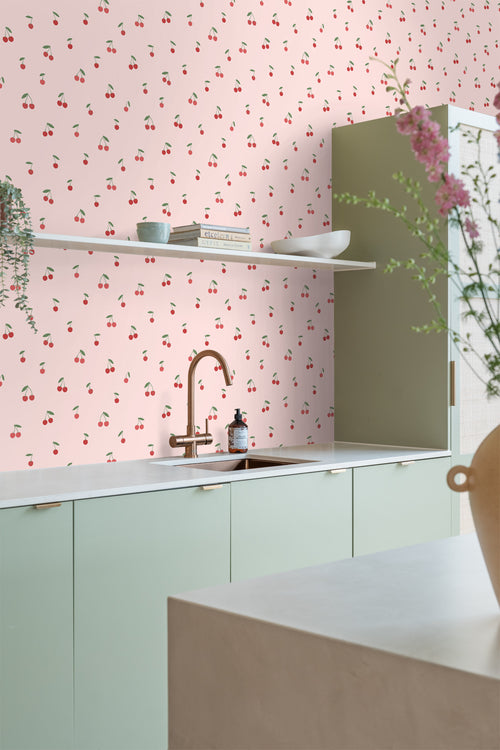 ESTAhome behang kersen roze en rood - 50 x 900 cm - 131651 - vtwonen shop