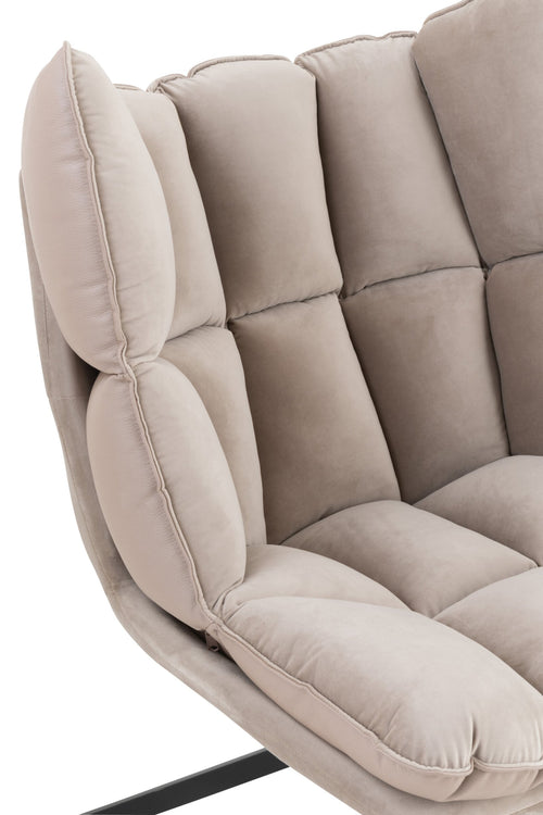 J-Line stoel Relax Kussen Op Frame - textiel/metaal - lichtgrijs