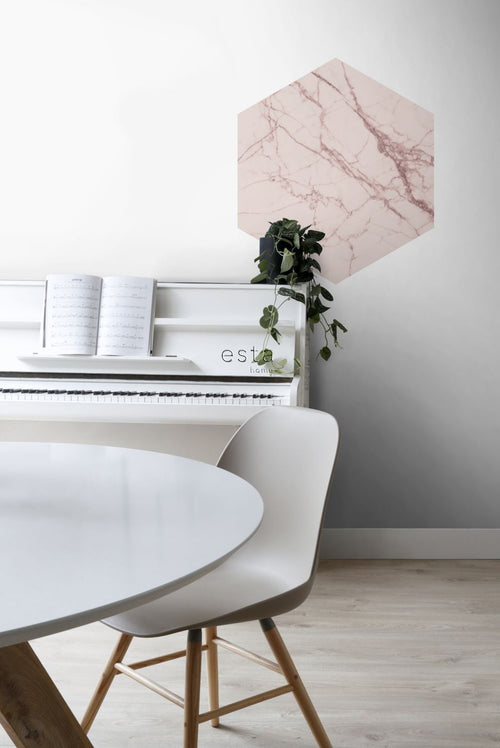 ESTAhome muursticker marmer grijs roze - 70 x 81 cm - 159003 - vtwonen shop
