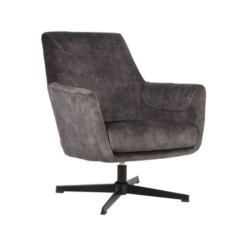 LABEL51 Fauteuil Toby - Antraciet Velvet - Draaibaar - vtwonen shop