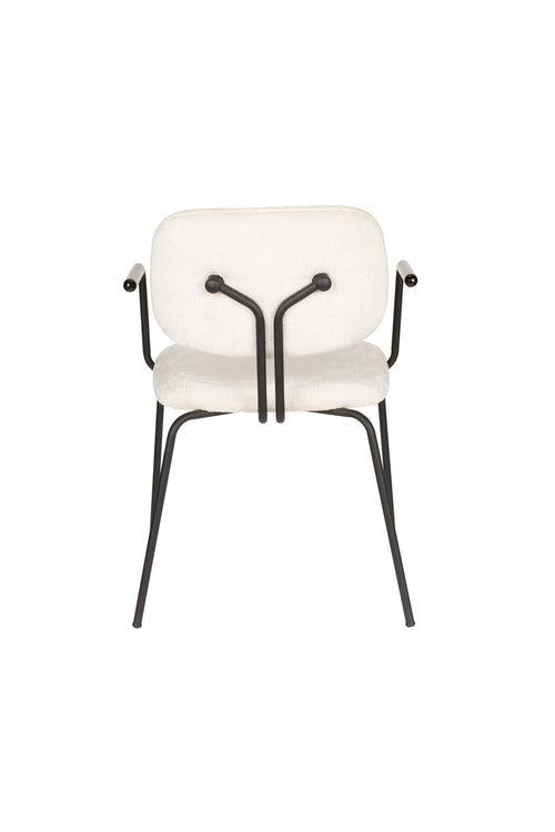 Housecraft Living Bouton Eetkamerstoelen met armleuning Off White - Set van 2 - vtwonen shop