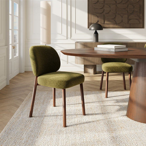 Premium Interiors - Set van 2 stoelen MOKA - getextureerd fluweel vintage groen 47cm