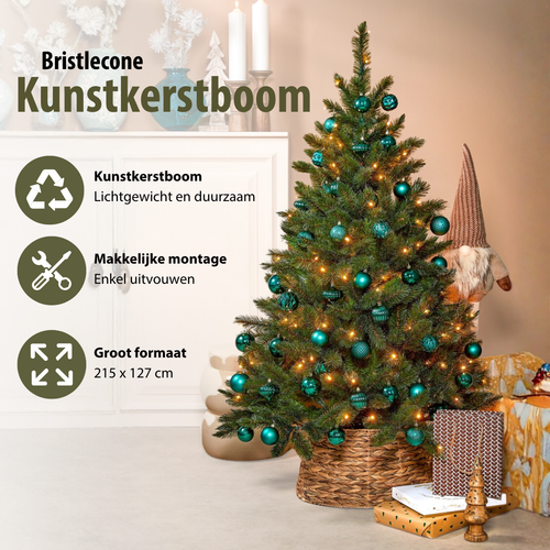 Triumph Tree Bristlecone Kerstboom - Kerstversiering voor Binnen met Volle Uitstraling - Kunstboom met 916 Dennentakken en Kliksysteem - Kunststof PVC