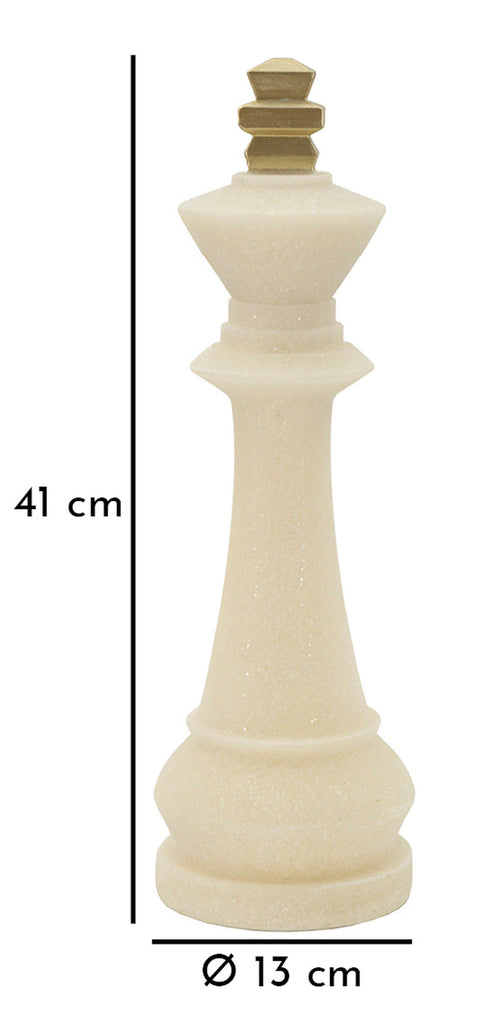 Mauro Ferretti schaakkoning - 13x41 cm - beige/goud