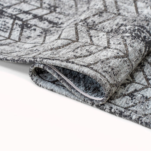 Ecorugs vloerkleed Harlem Contrast - zwart - 80x250cm