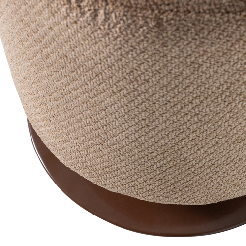 WOOOD poef met draaivoet Islen - Bouclé - Bruin - 47x39x39