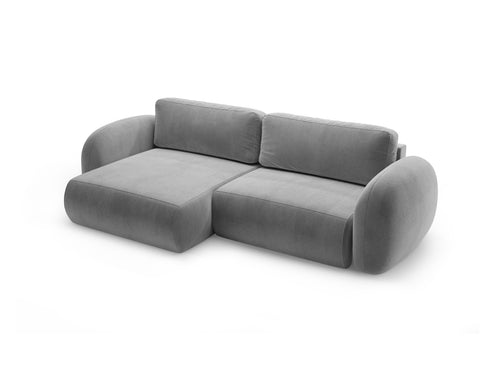 Cosmopolitan Design Omkeerbare converteerbare hoekbank met opbergdoos Tonale 4-zits, flueel donkergrijs - 149x262x88cm