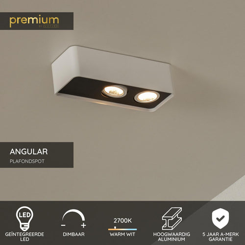 Lucide plafondspot ANGULAR - Geïntegreerde LED - Wit