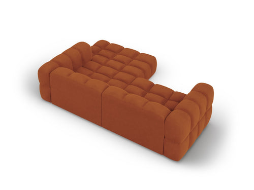 Cosmopolitan Design Modulaire hoekbank rechts Sky 3-zits, flueel, terracotta - 162x244x70cm