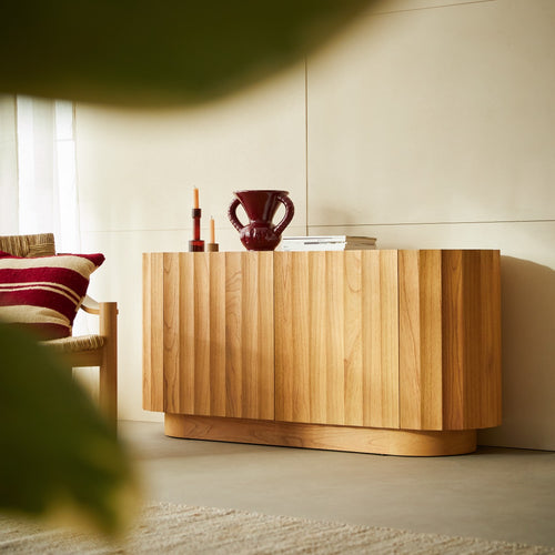 Tikamoon Buffetkast van massief mindihout 150 cm - Naturel