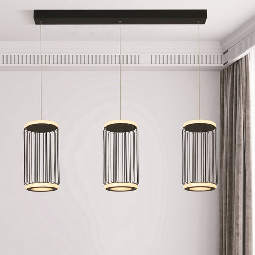 Circolo Plafondhanger met led-balk met 3 lampen, zwart metaal