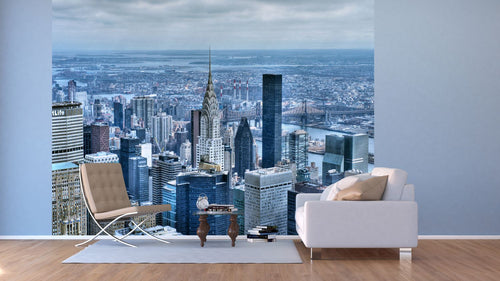 Sanders & Sanders fotobehang stadsgezicht blauw - 375 x 270 cm - 600482