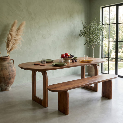 Raw materials eettafel Bullnose open - bruin - 200 cm
