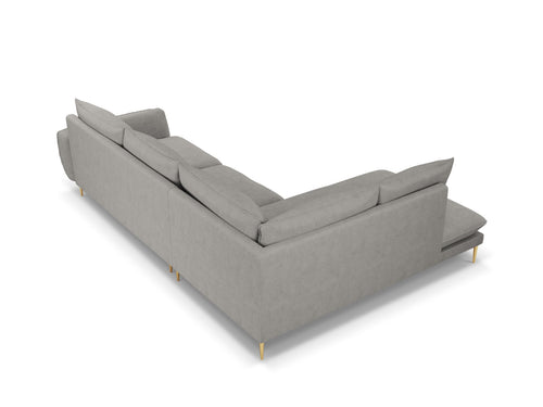 Cosmopolitan Design linker hoekbank Vienna 6-zits, structurele stof, lichtgrijs - 185x275x95cm