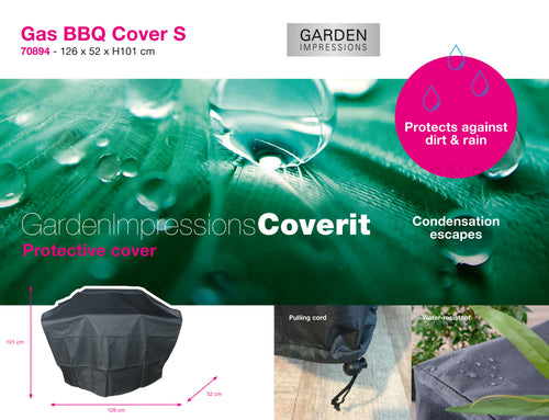 Coverit Gas BBQ hoes - maat S - 126/62x52xH101 cm