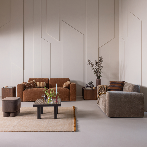 WOOOD 2-zits bank slub Umina - Chenille - Lichtbruin