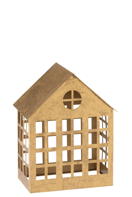 J-Line kaarshouder Huis Delta - ijzer - goud