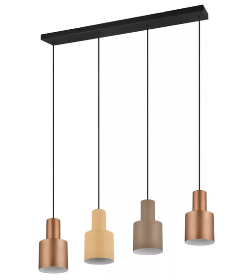 Trio Leuchten hanglamp Agudo - 4 lichts - 80  x 150   cm - zwart