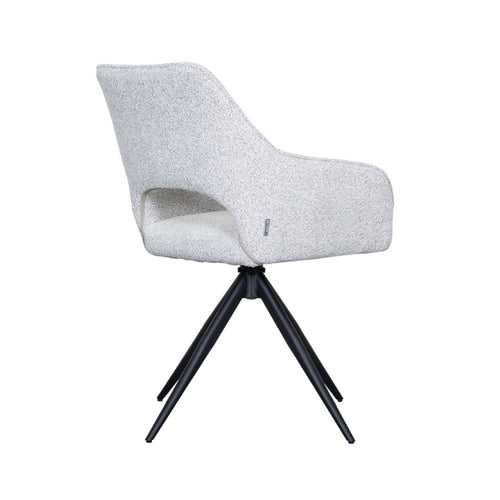 LABEL51 Eetkamerstoel Finley - Wit Bouclé - Draaibaar - Set van 2 - vtwonen shop