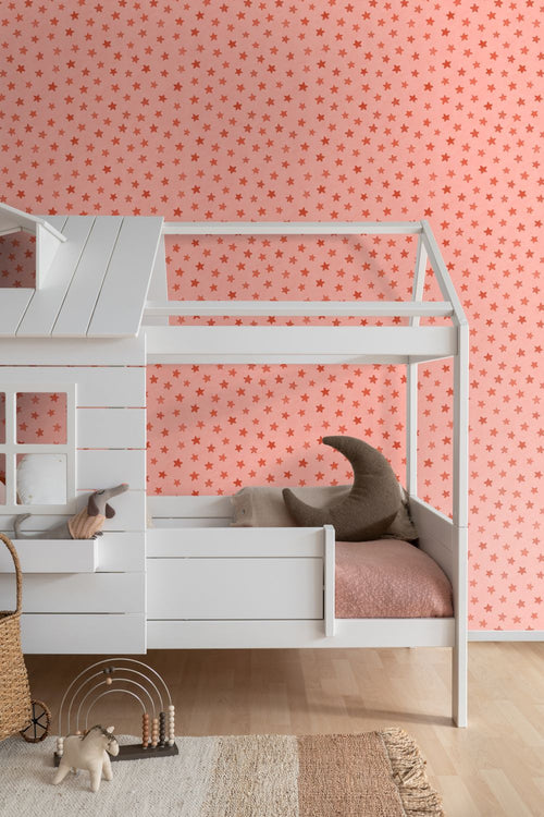 ESTAhome behang sterretjes roze en rood - 50 x 900 cm - 131710