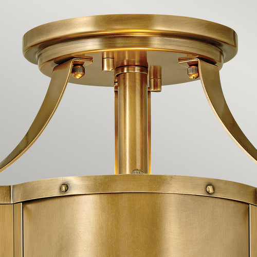 Elstead Hinkley Chance Cilindrische Plafondlamp Heritage Messing