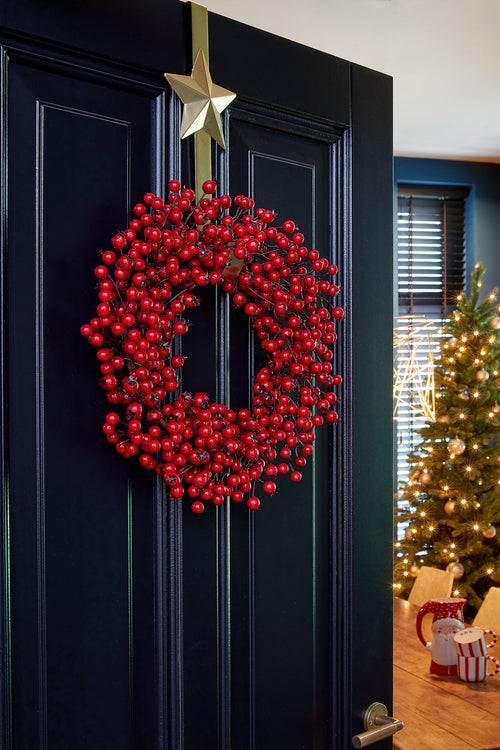 Mica Decorations Kerstkrans Bessen - Ø50 cm - Foam - Rood