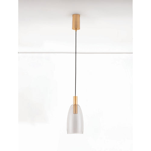 Nova Luce IMATIA Hoge, slanke hanglamp voor aan het plafond, rookkleurig messing goud, LED 7W 192lm 3000K