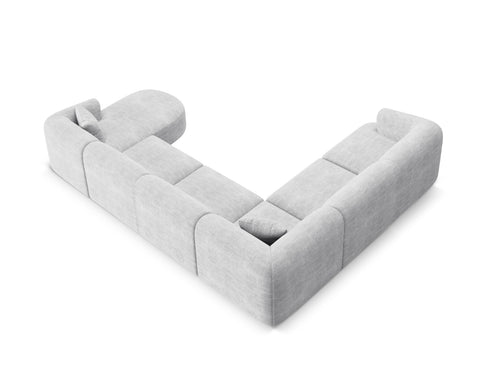 Cosmopolitan Design Modulaire panoramische hoekbank links Campi 7-zits, ribfluwelen geld - 255x330x70cm