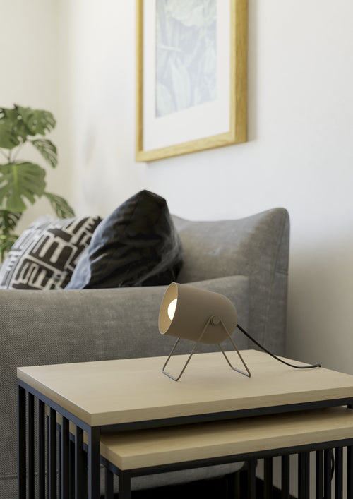 EGLO tafellamp Tilston - 14.5 cm - zandkleur