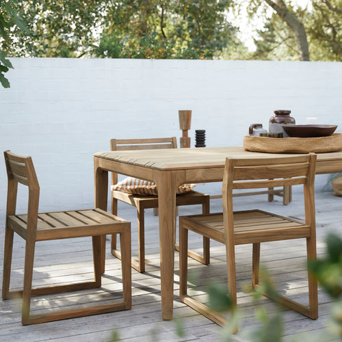 Tikamoon  Tuintafelset van gerecycled massief teakhout 4 stoelen - Naturel