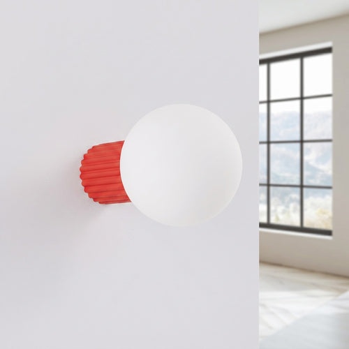 Sollux Lighting Wandlamp HALO rood IP44 - 12x17x12cm