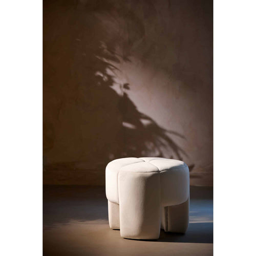 Light & Living poef Batoemi - wit - Ø51cm