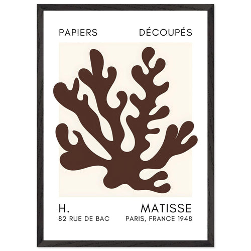 Artfulprints Poster met Lijst Matisse – Saltflower shapes brown   - 50x70 cm - Bruin